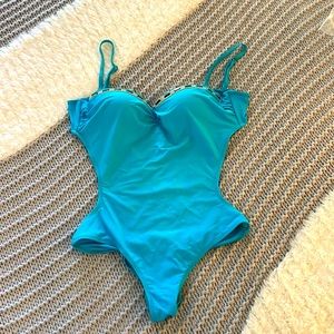 Cut out teal photo shoot bikini